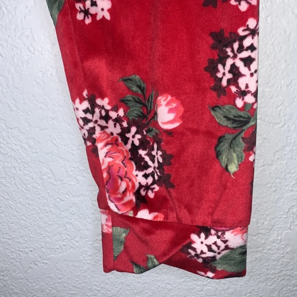 The Children’s Place Red Rose Velvet Velour Pants Elastic Waist Girls Size XL